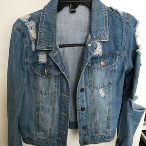Super comfortable distressed jean jacket